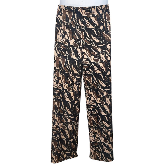 Zara Pants - Zara Basic Sz L Pull-On Wide Leg Pants 30"Ins High Waist Animal Print Camo Flowy